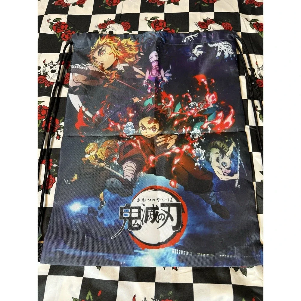 Demon‎ Slayer Kimetsu no Yaiba Anime Drawstring Backpack Bag 14x18